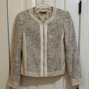 Jones New York Beige and Gray/Black  Textured Blazer
